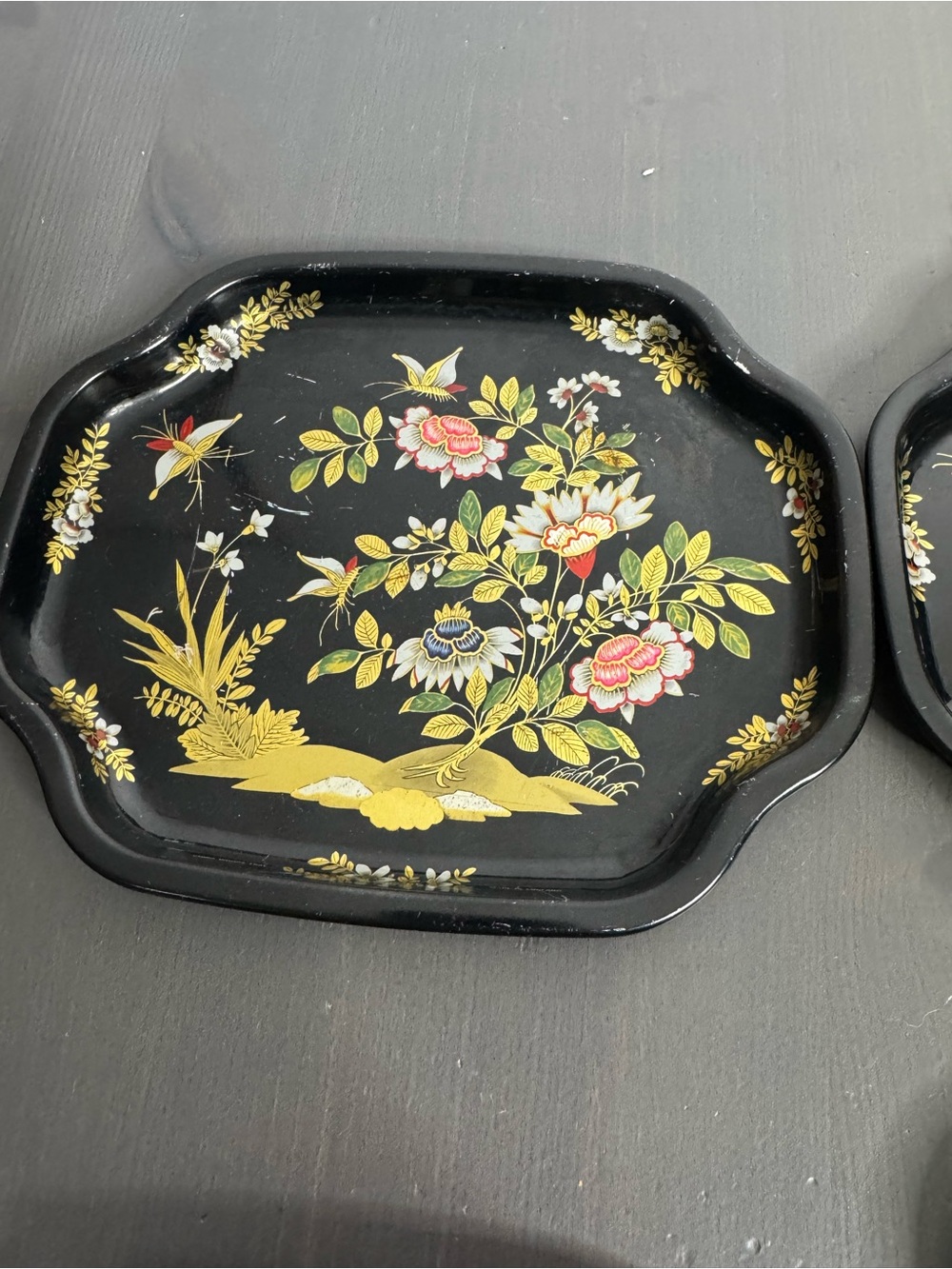 4 Vintage MCM Snack Tin Tip Trinket Trays ~ Elite Brand Made in England - Picture 4 of 7